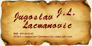 Jugoslav Lacmanović vizit kartica